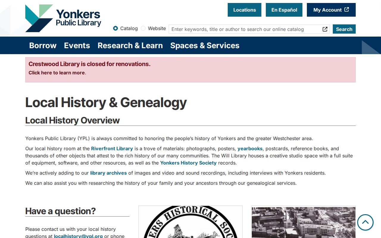 Westchester County city directory resources at Yonkers Public Library