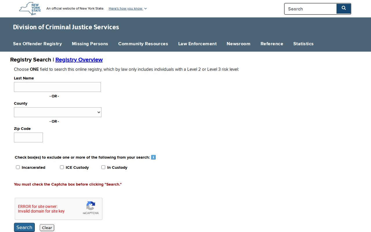 Westchester County resident lookup reference showing New York registry name county and ZIP search options